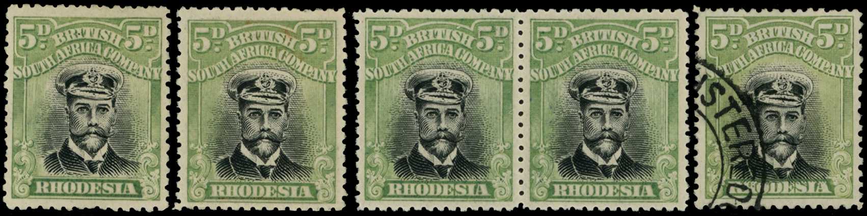 1918-21 5d Head Die IIIB, perf 14. Four...