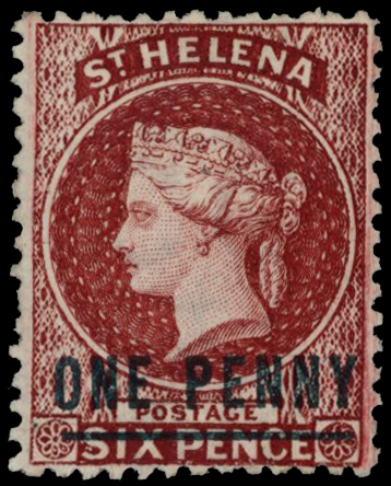 1871 1d lake (Type C) surcharge in...