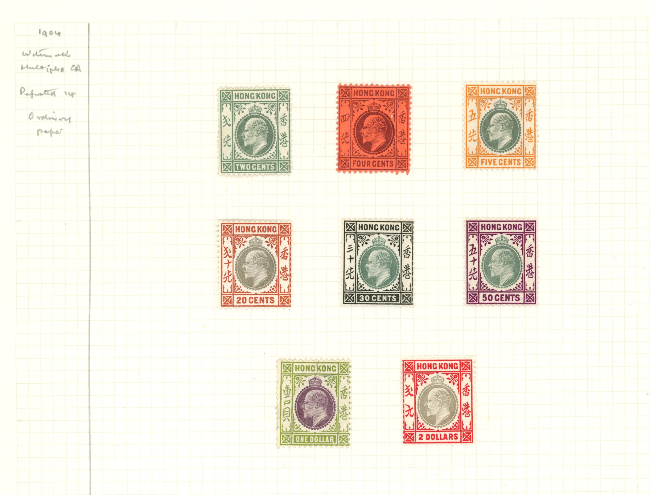 1904-11 mint values mounted on album leaves....