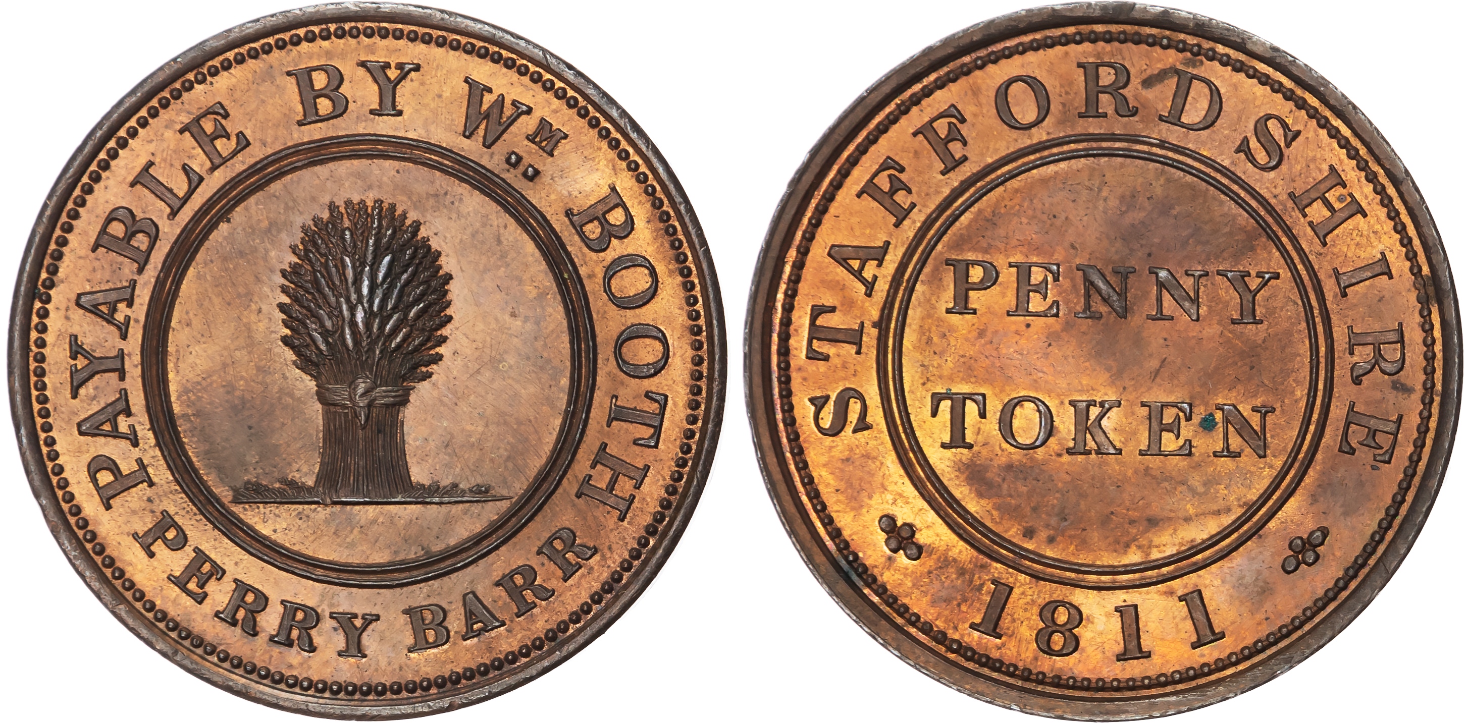 PERRY BARR , Staffs. William Booth Penny 1811, copy of the above made around 1900. 35mm/20.95gm. (W 956; D 91)…