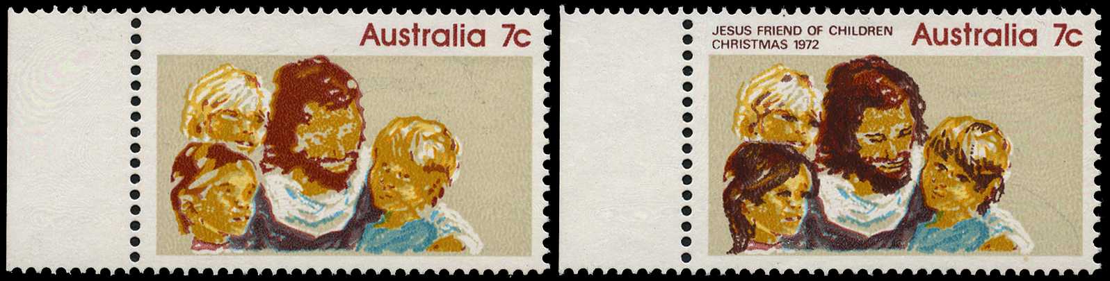 1972 Christmas 7ct showing variety BROWN...