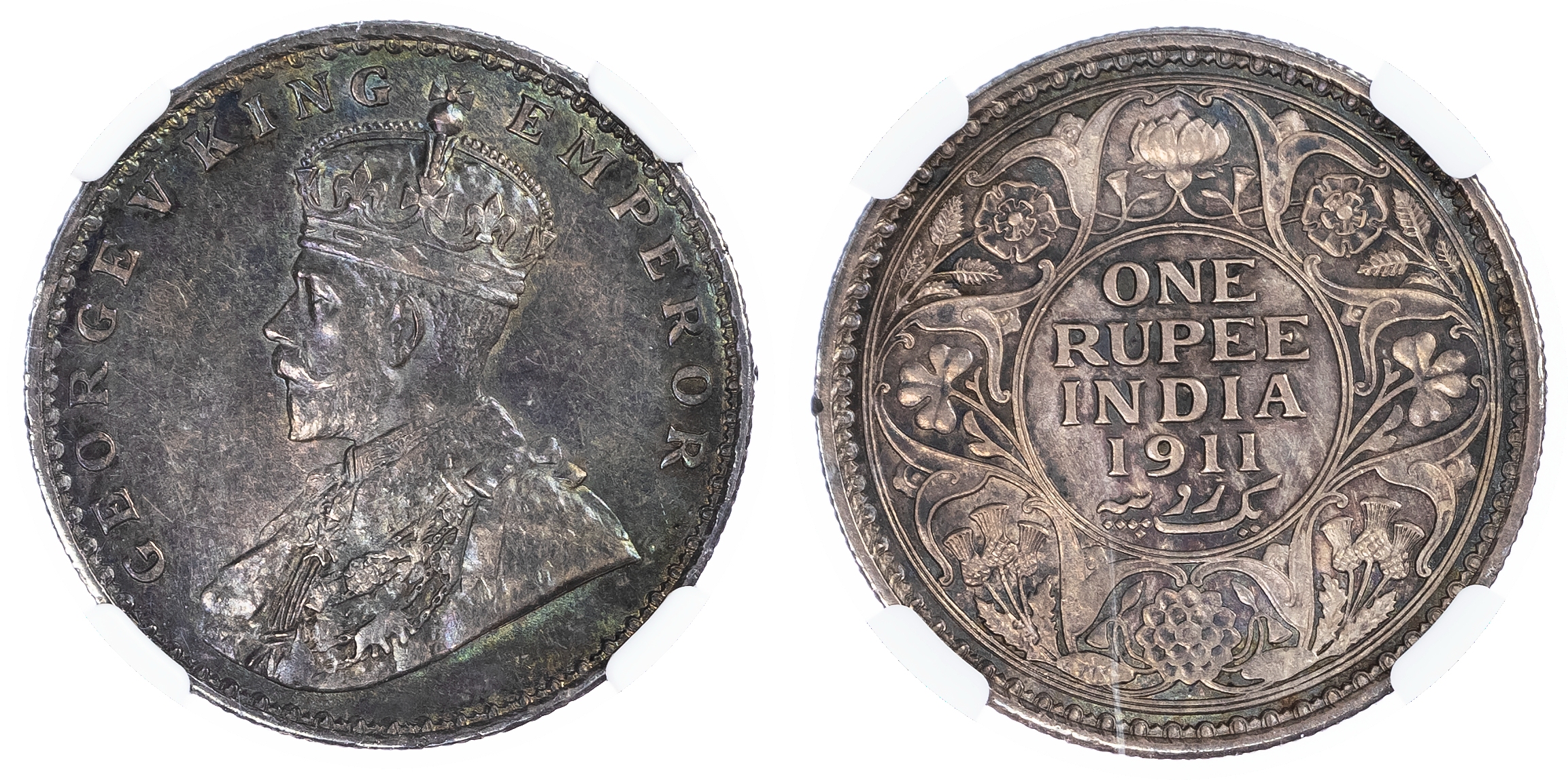 India, British Colonial. George V AR Rupee. 1911( C ). 