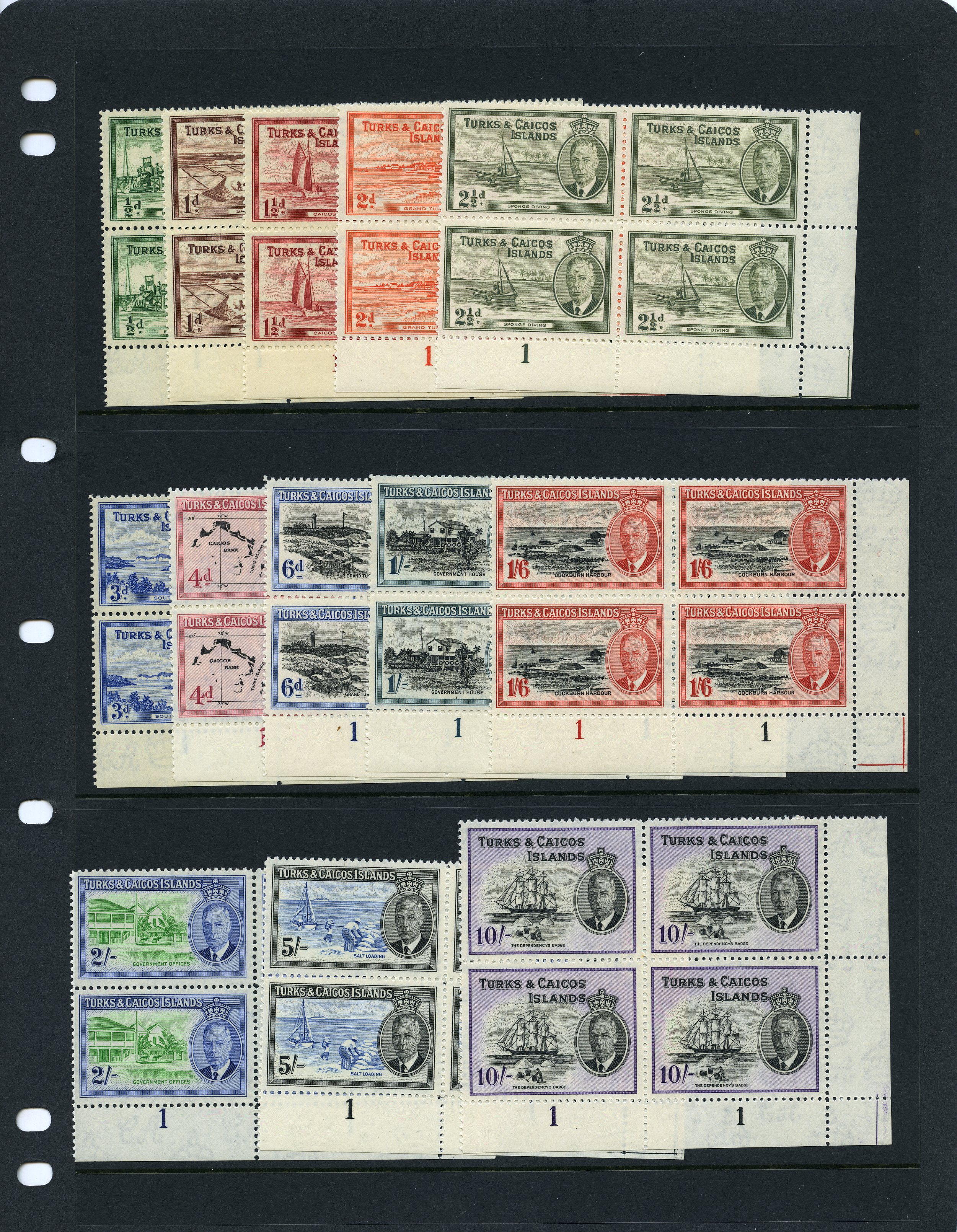 1950 set of thirteen in unmounted o.g. Plate...