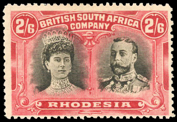 SG 155 2s6d black and lake, #2 Hook in ear, mint