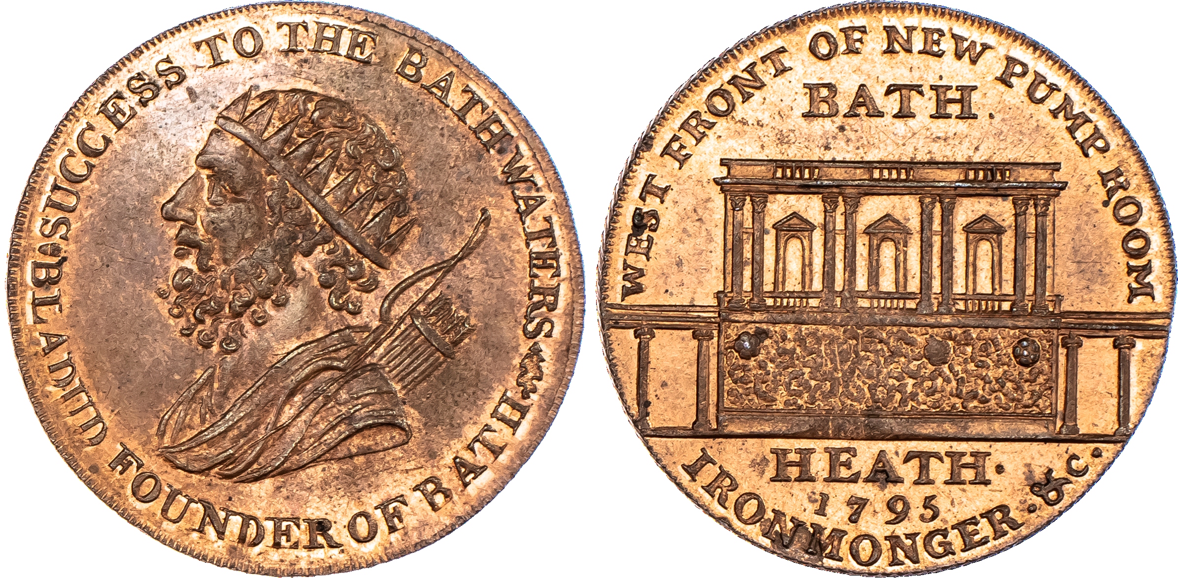 Bath, Francis Heath Halfpenny 1795, Bust left...