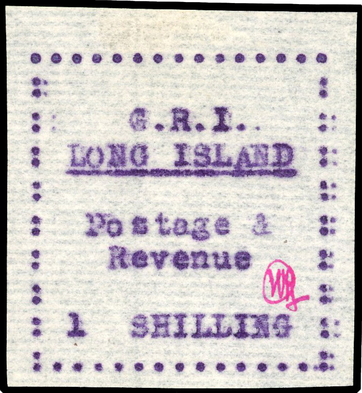 1916 (7 May) ‘1 SHILLING’ mauve on thin horizontally-laid paper, unused