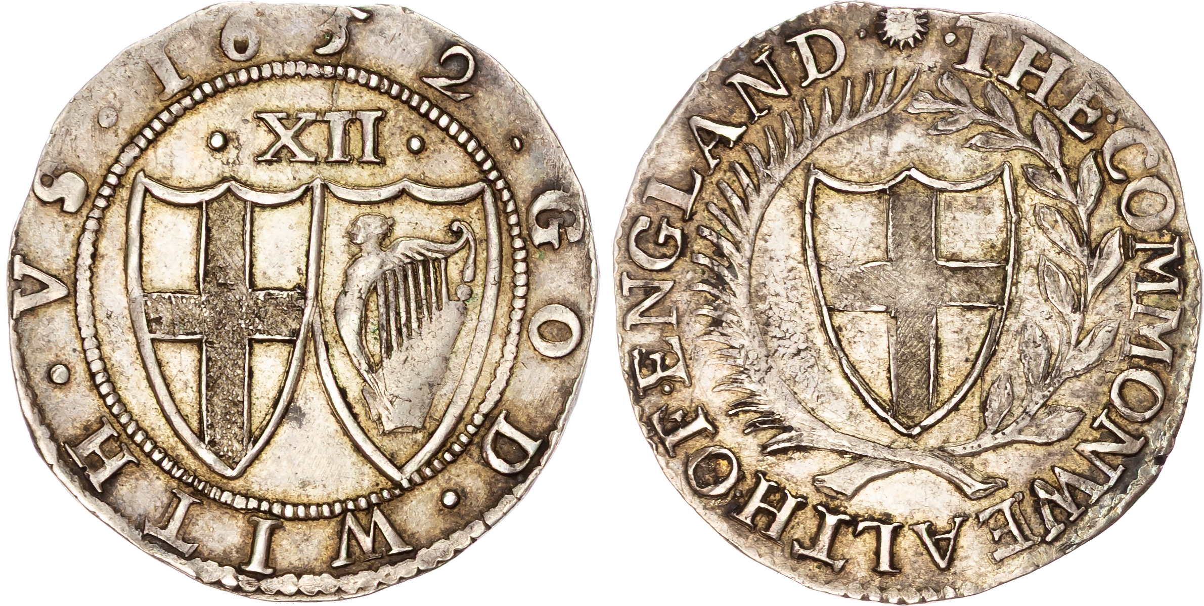 Commonwealth (1649-1660) Shilling, 1652, mintmark sun. 