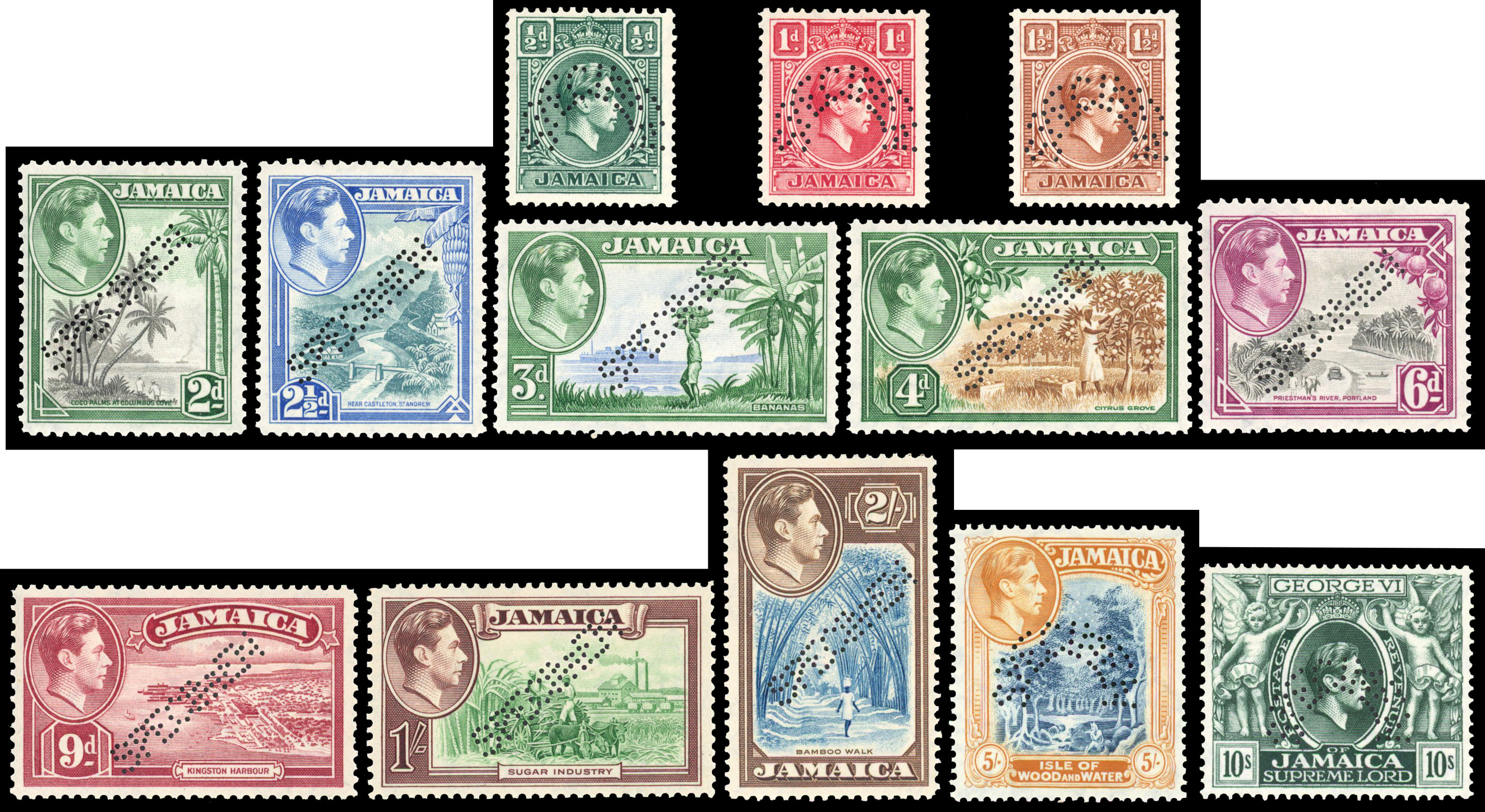 Jamaica SG 121s-133s Specimens