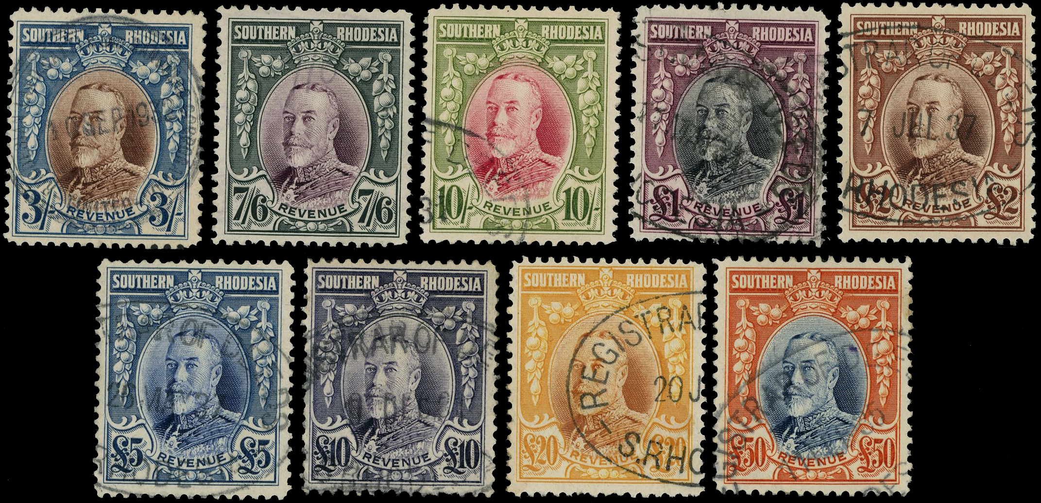 Southern Rhodesia Revenue 1931 used set