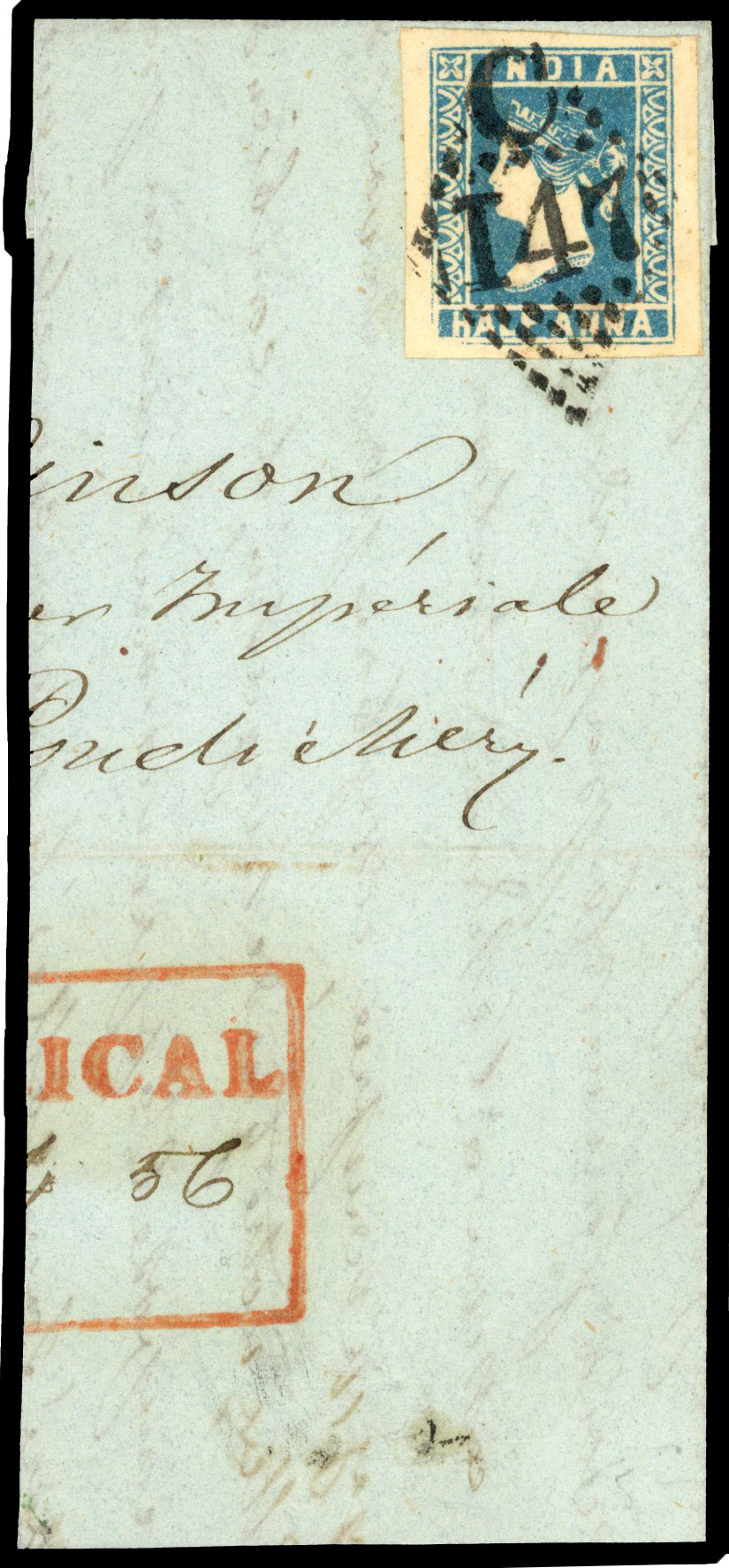 India Used Abroad French India ½a Karrical to Pondicherry