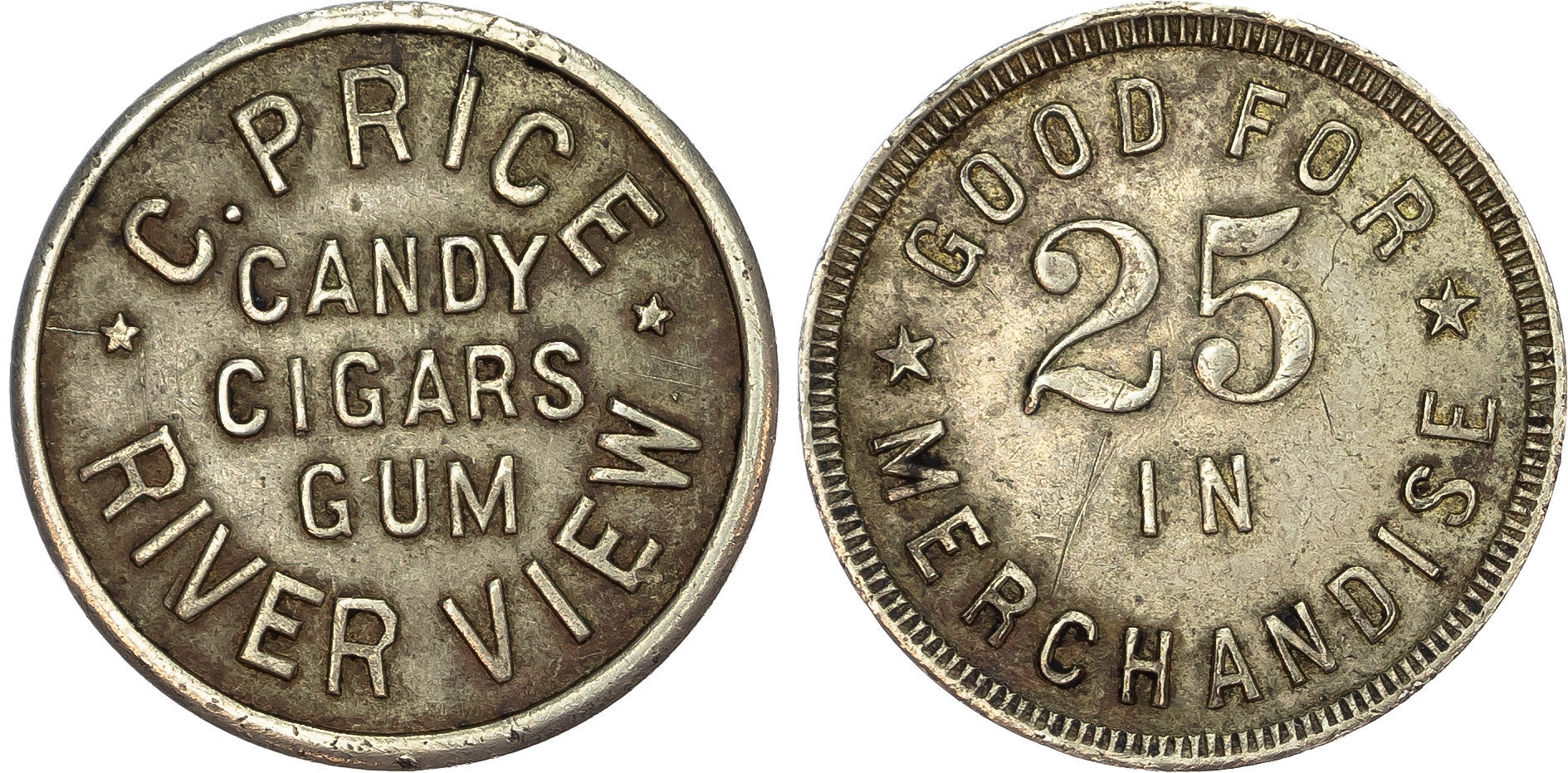 USA, Oregon. River View CuNi 25 Cents Token. Circa 1920. 