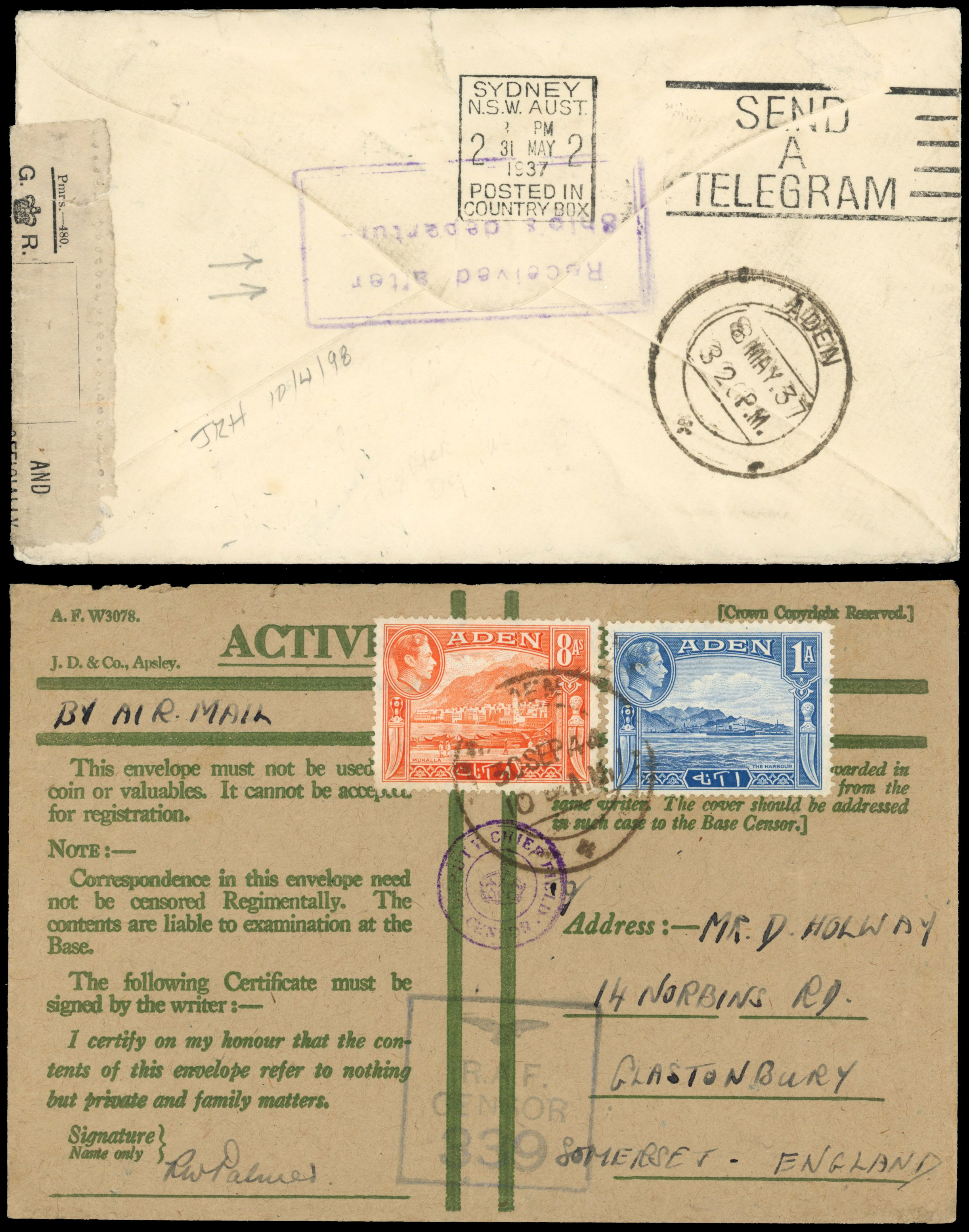 ADEN: 1937-45 cover selection