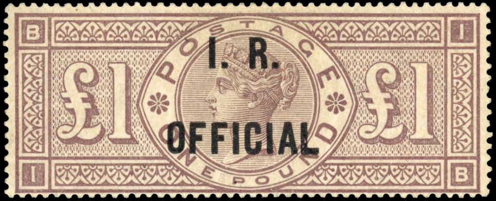 GB SG O11 1882 IR Official £1 brown-lilac mint