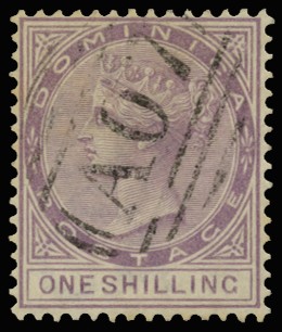 1886-90 1s dull magenta, wmk CA, lightly cancelled...