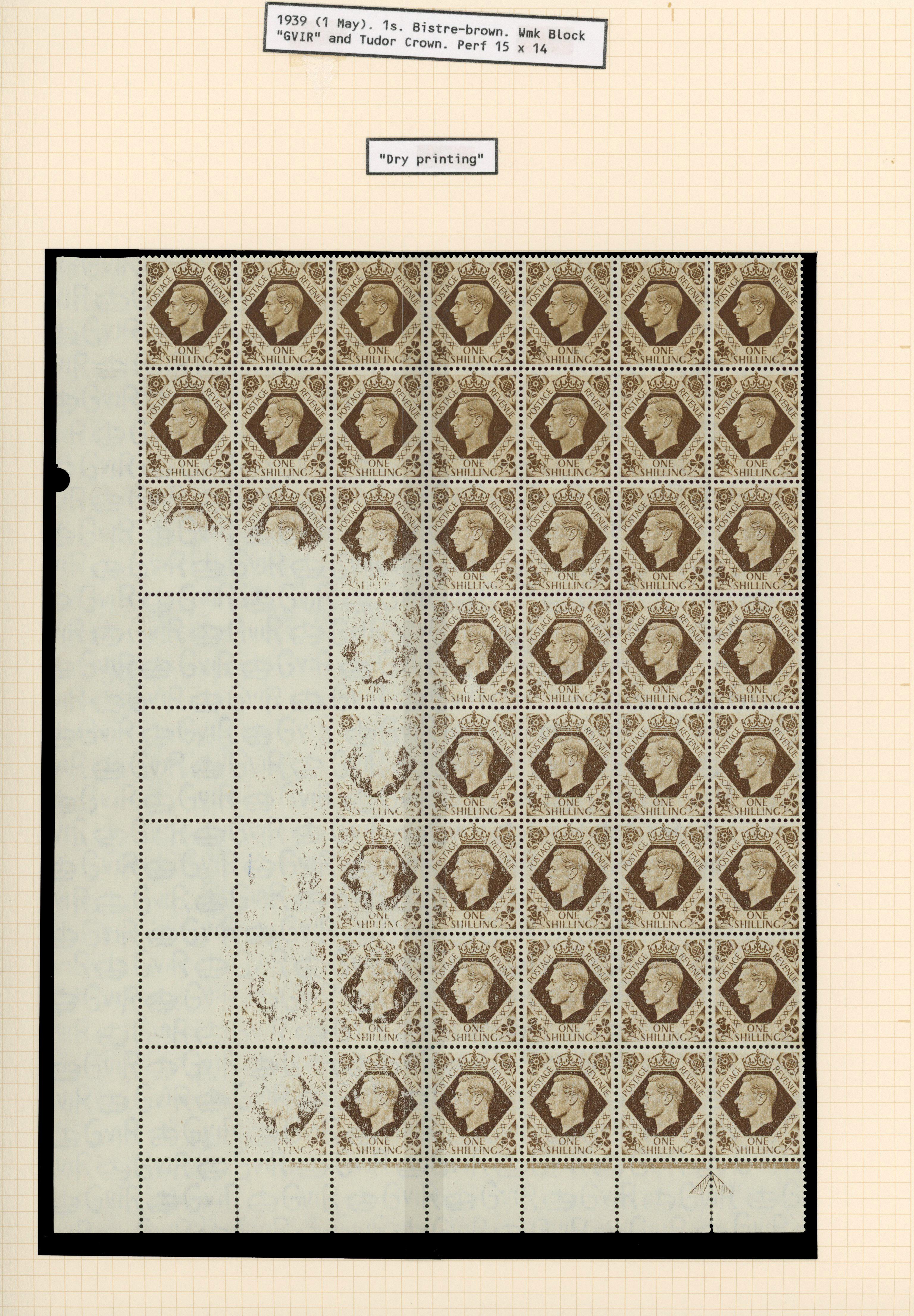 GB 1937-47 SG 475 dry print block mint