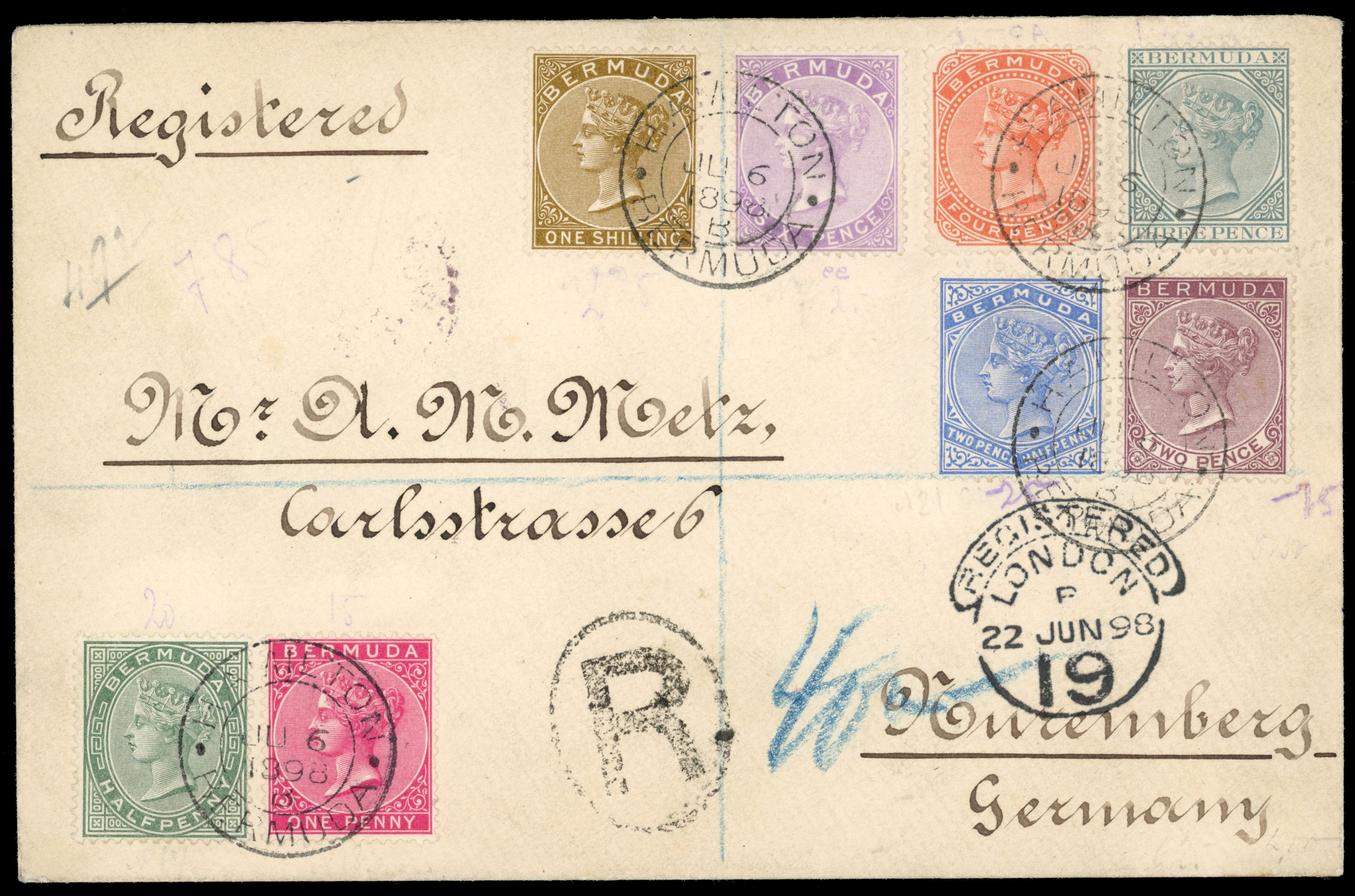 Bermuda 1888 cover ex Tucker