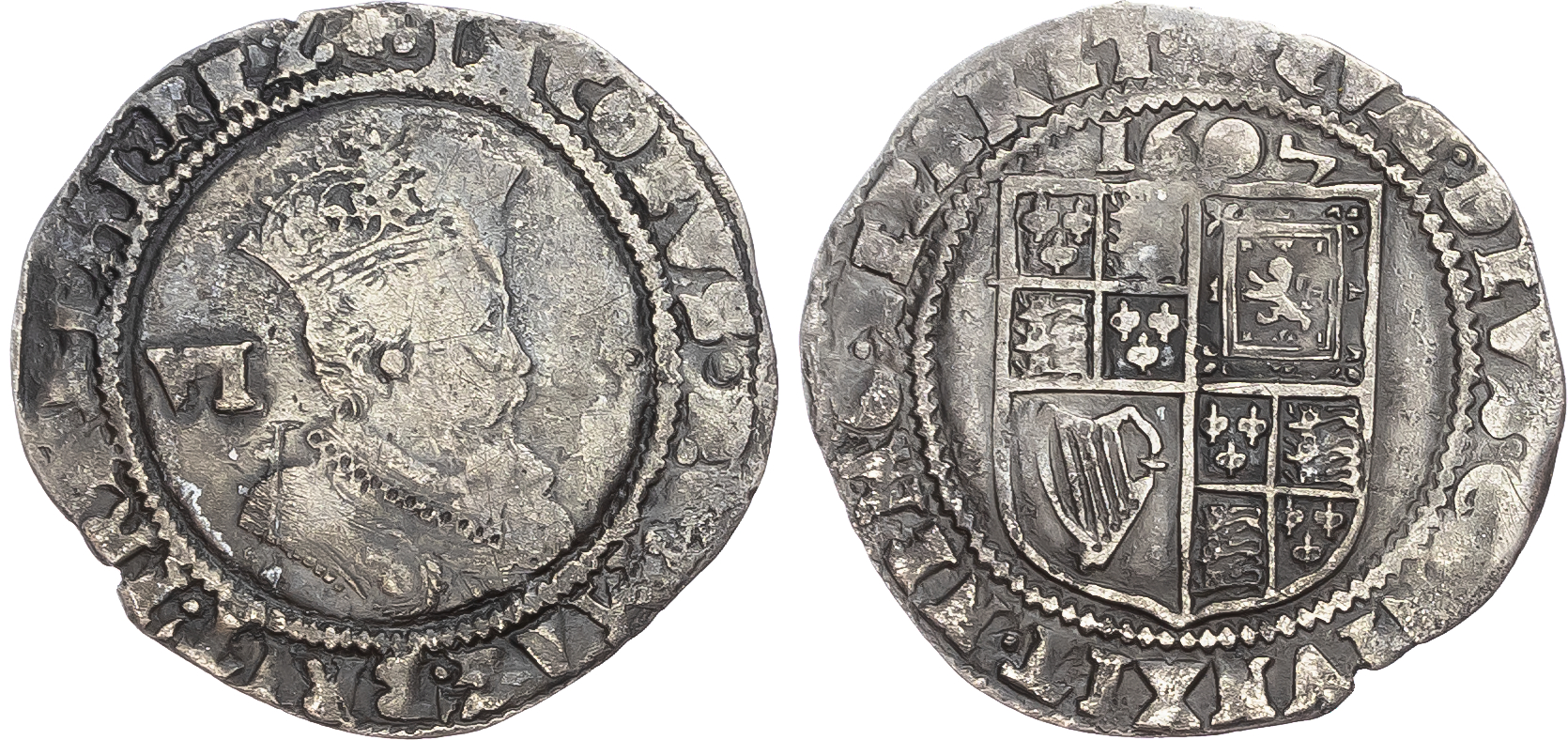 James I (1603-1625) Sixpence, 1607, second coinage (1604-19).