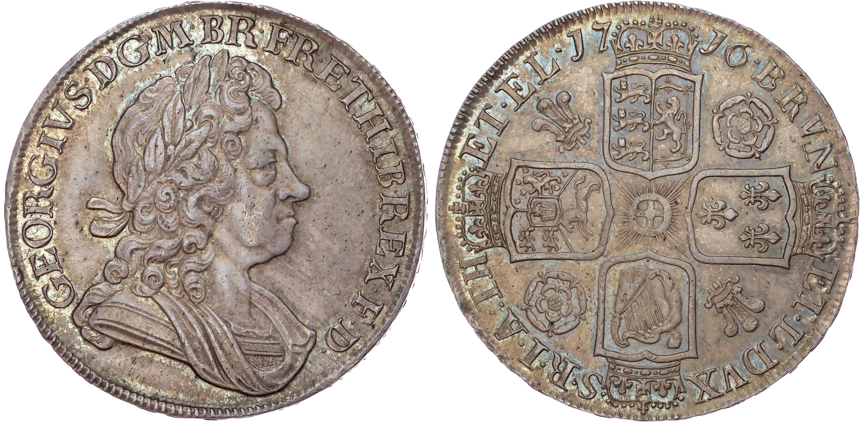 George I (1714-1727), AR Crown, 1716, SECVNDO.