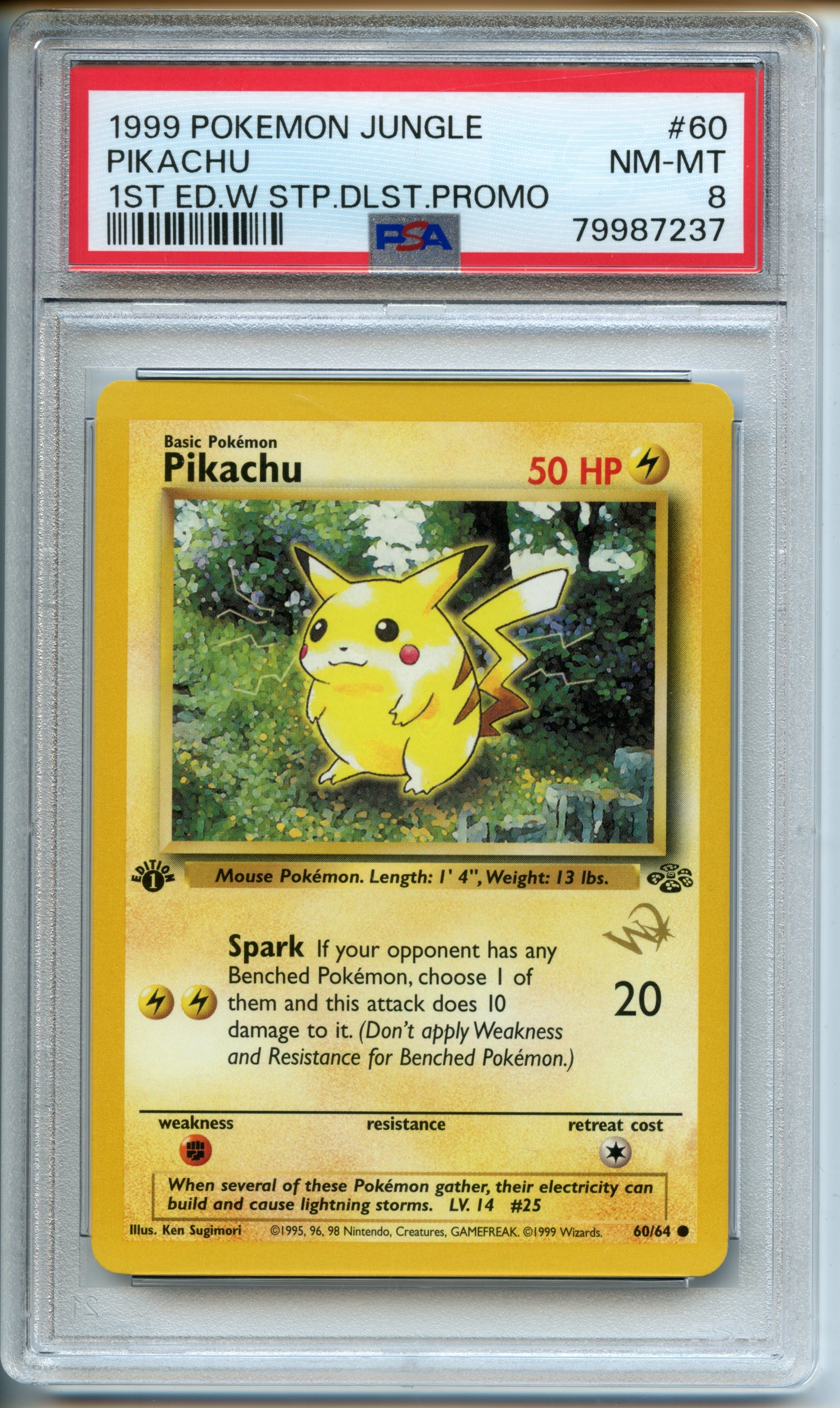 Pokémon TCG - Pikachu W Stamp - 1st Edition Duelist Promo - PSA 8