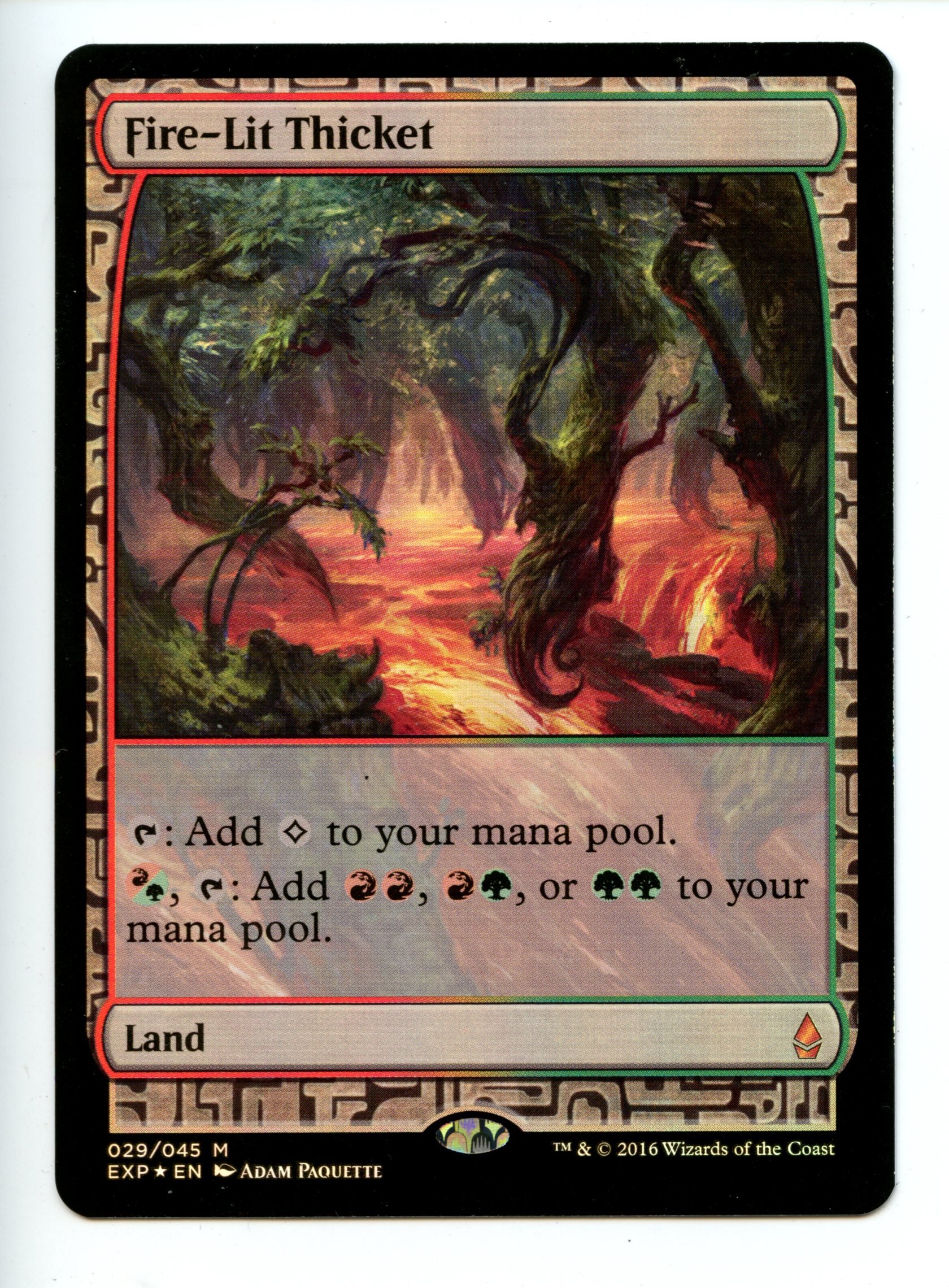 Magic the Gathering - Fire-Lit Thicket  - Zendikar Expeditions  - Lightly Played 