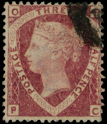 1870 1½d Rose-red Pl.1 (OP-PC error of lettering).
