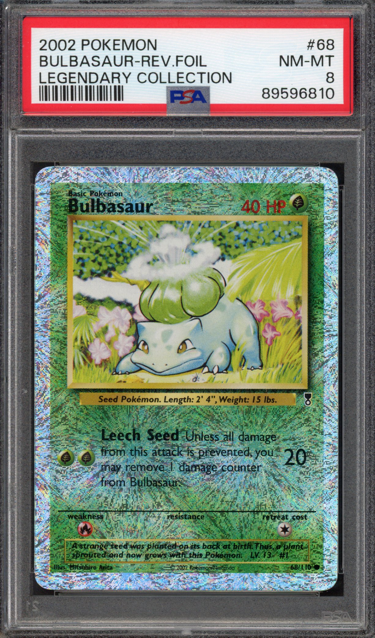 Pokémon TCG PSA 8 Bulbasaur 68 Reverse Foil, Legendary Collection