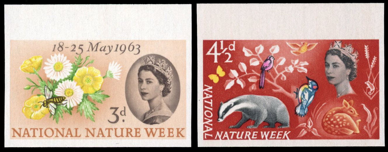 Great Britain 1963 3d-4½d National Nature Week, Set of Two, BPMA Imprimatur, SG 637/8