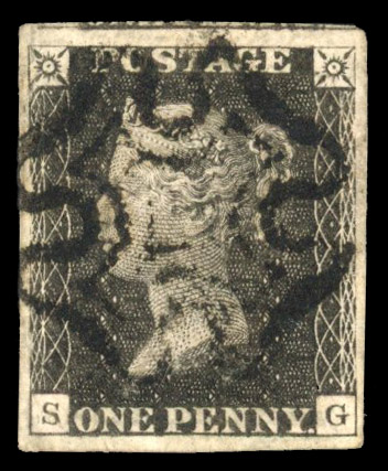 GB SG 2 1840 1d black Plate 11 used