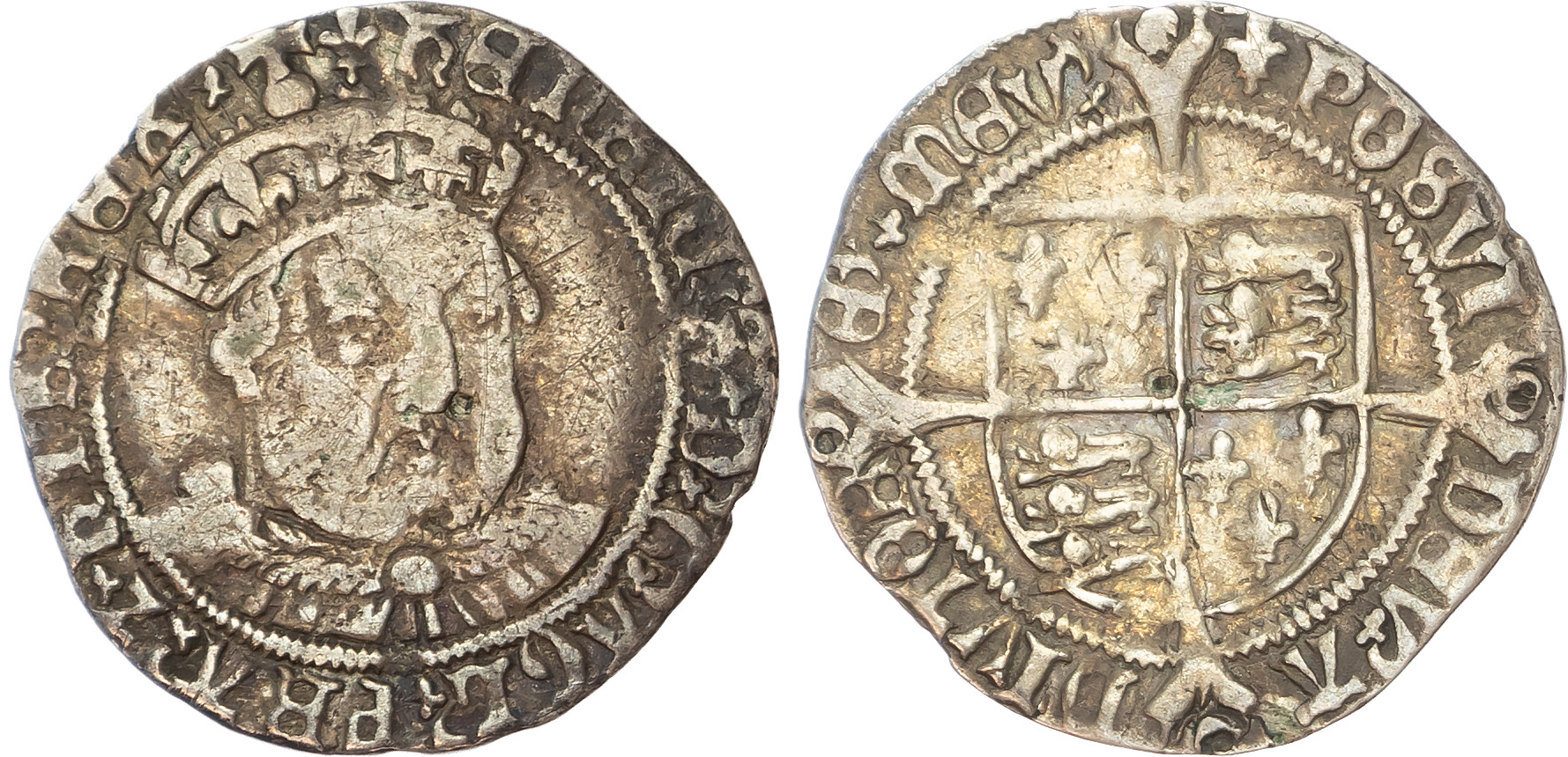 Henry VIII (1509-1547) AR Groat, third coinage (1544-45), 2nd. bust.