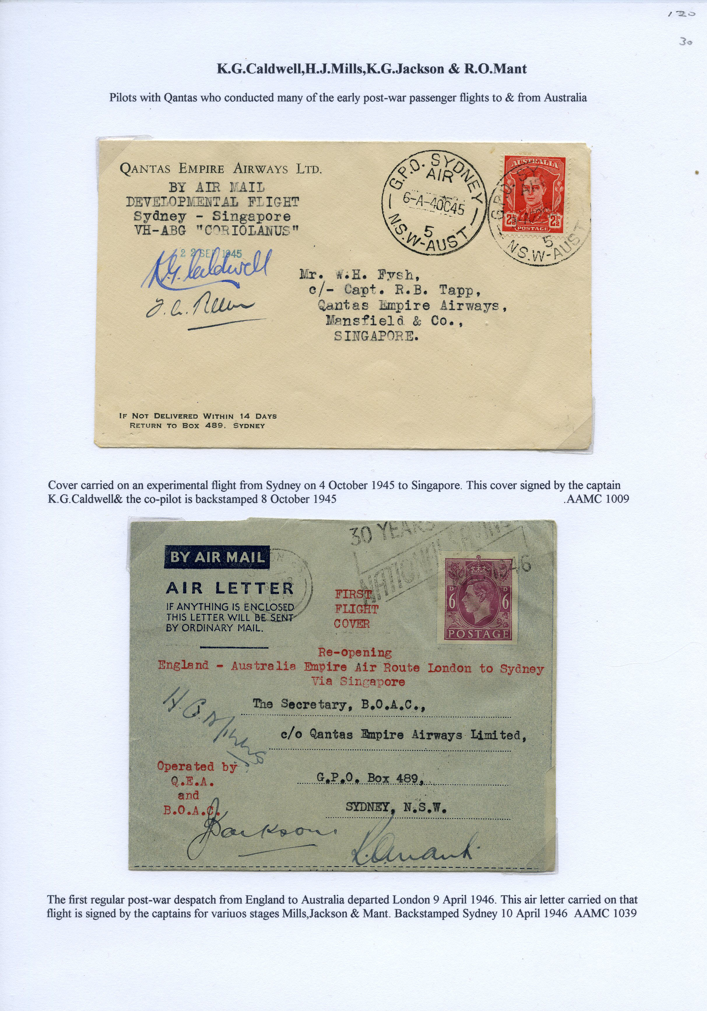 AUSTRALIAN FLIGHT COVERS: 1930-50 Balance...