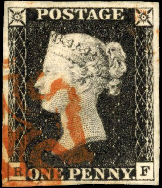 GB SG 2 1840 1d black Plate 4 RF used