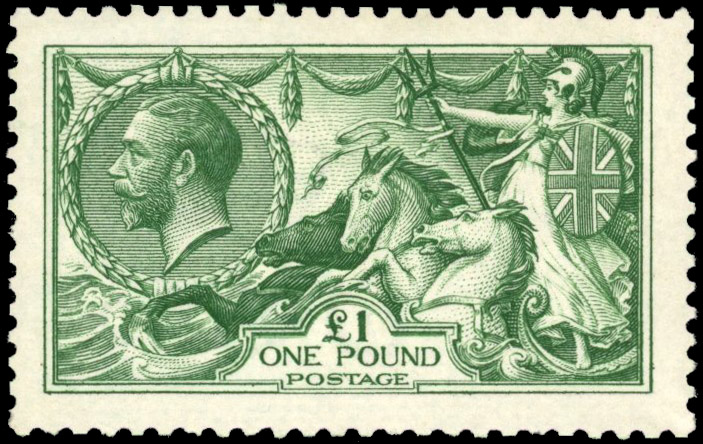 GB SG 403 1913 £1 green mint