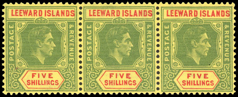Leeward Islands SG 112bb strip mint