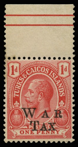 1919 War Tax 1d scarlet, type 42 "WAR/TAX"...