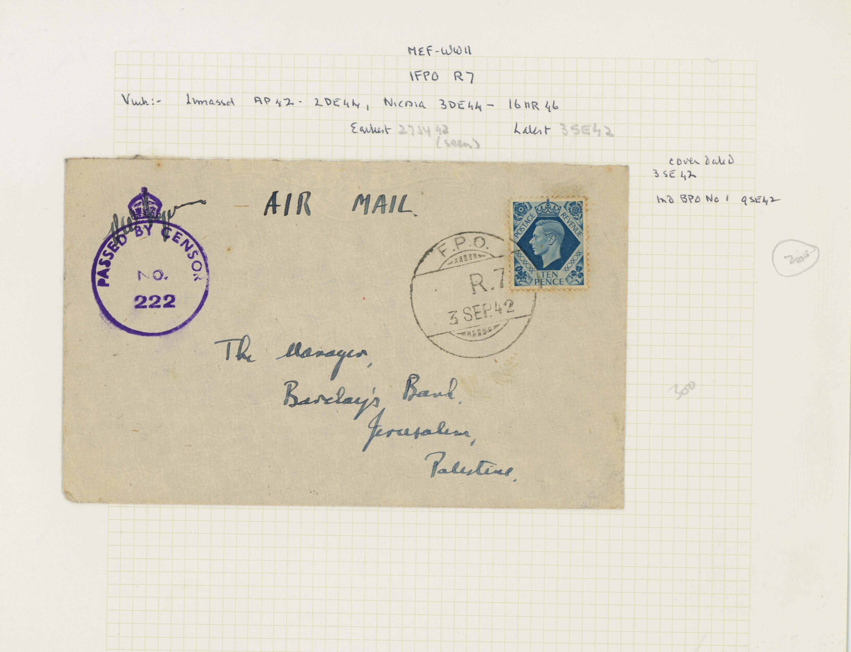 India Used Abroad;  WW2 FPOs in Cyprus