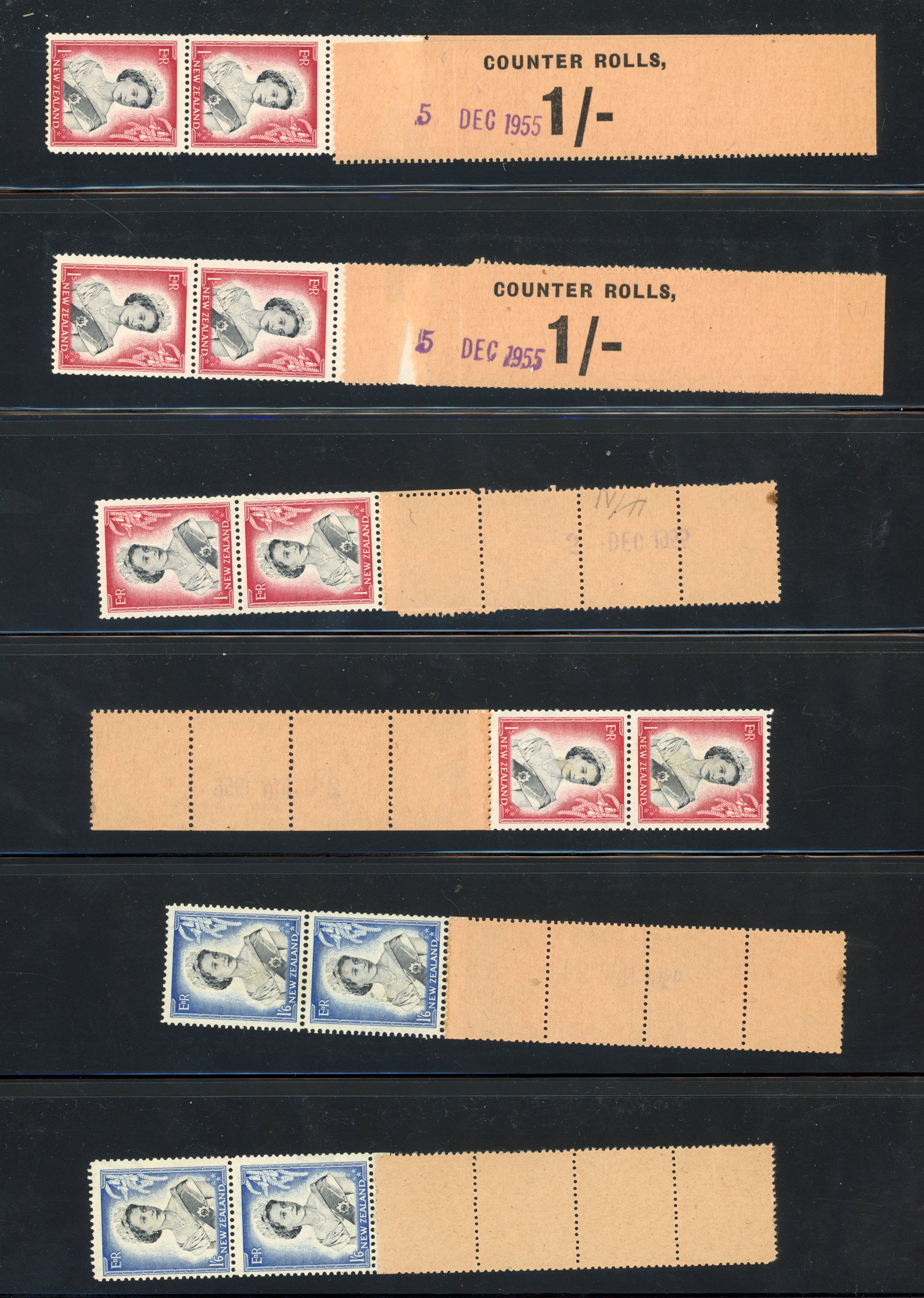 New Zealand Counter coil pairs: 1953-59 selection on stock pages