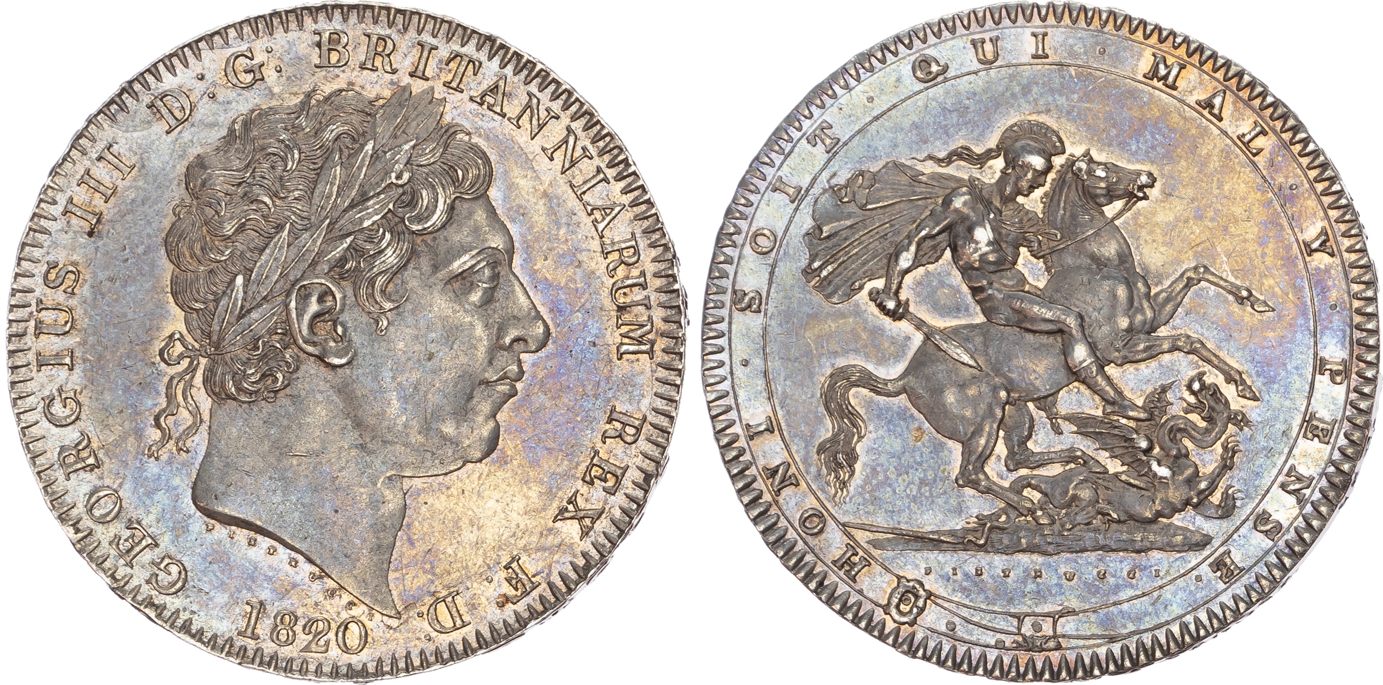 George III (1760-1820), Crown, 1820 LX