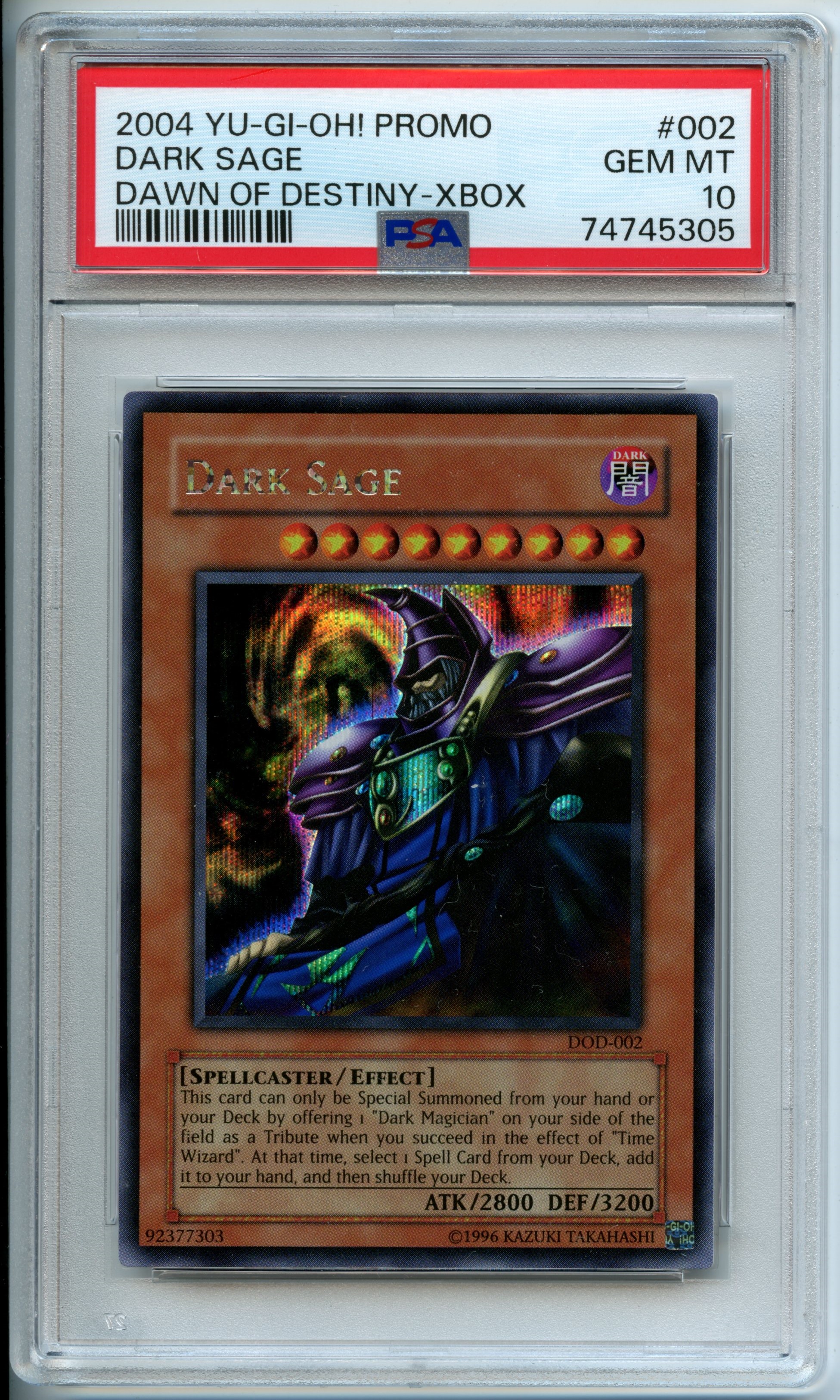 Yu-Gi-Oh! - Dark Sage  - Dawn of Destiny - Xbox - PSA 10 