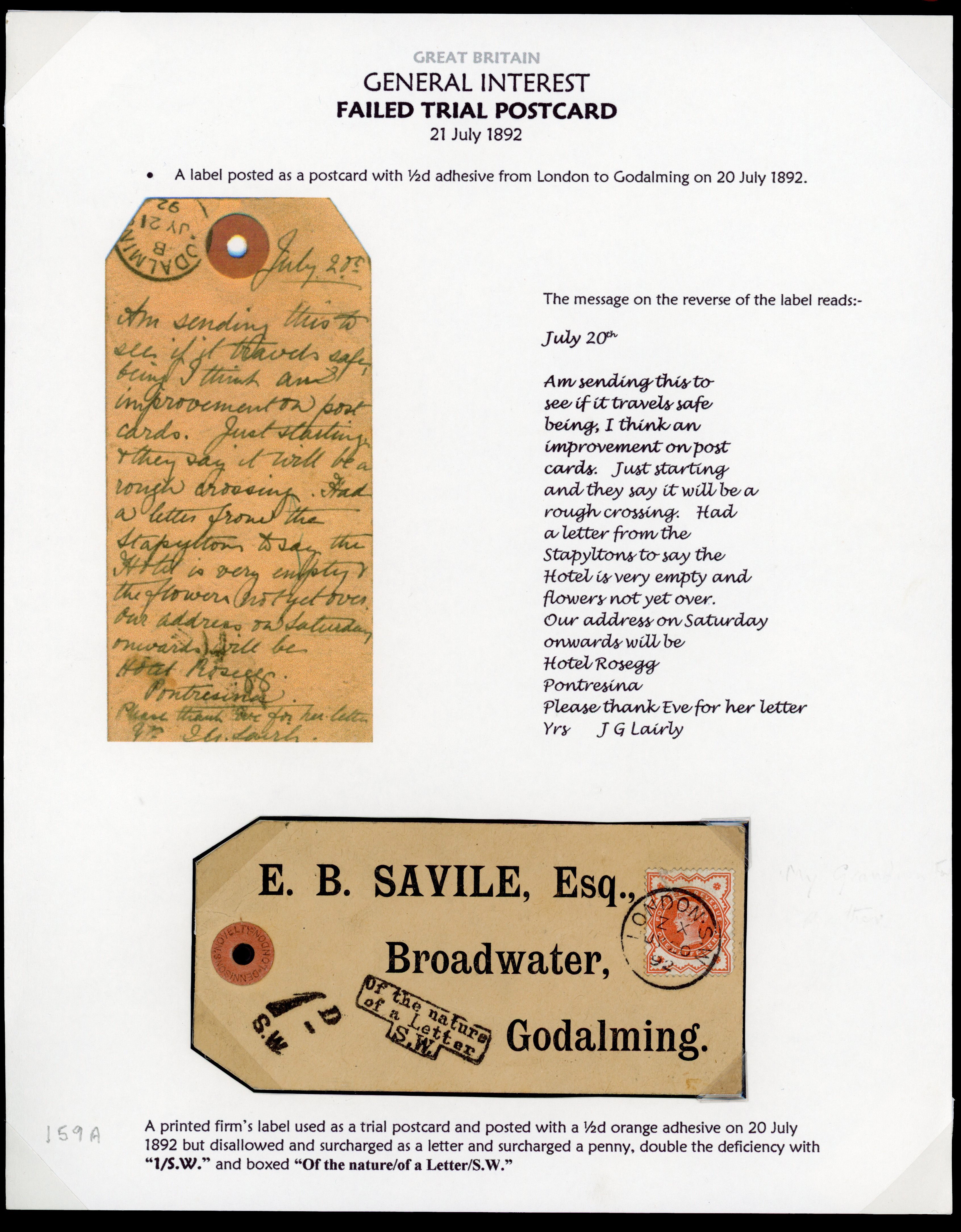 1892 ½d Vermilion ‘Jubilee’. group of letteres/advertising etc