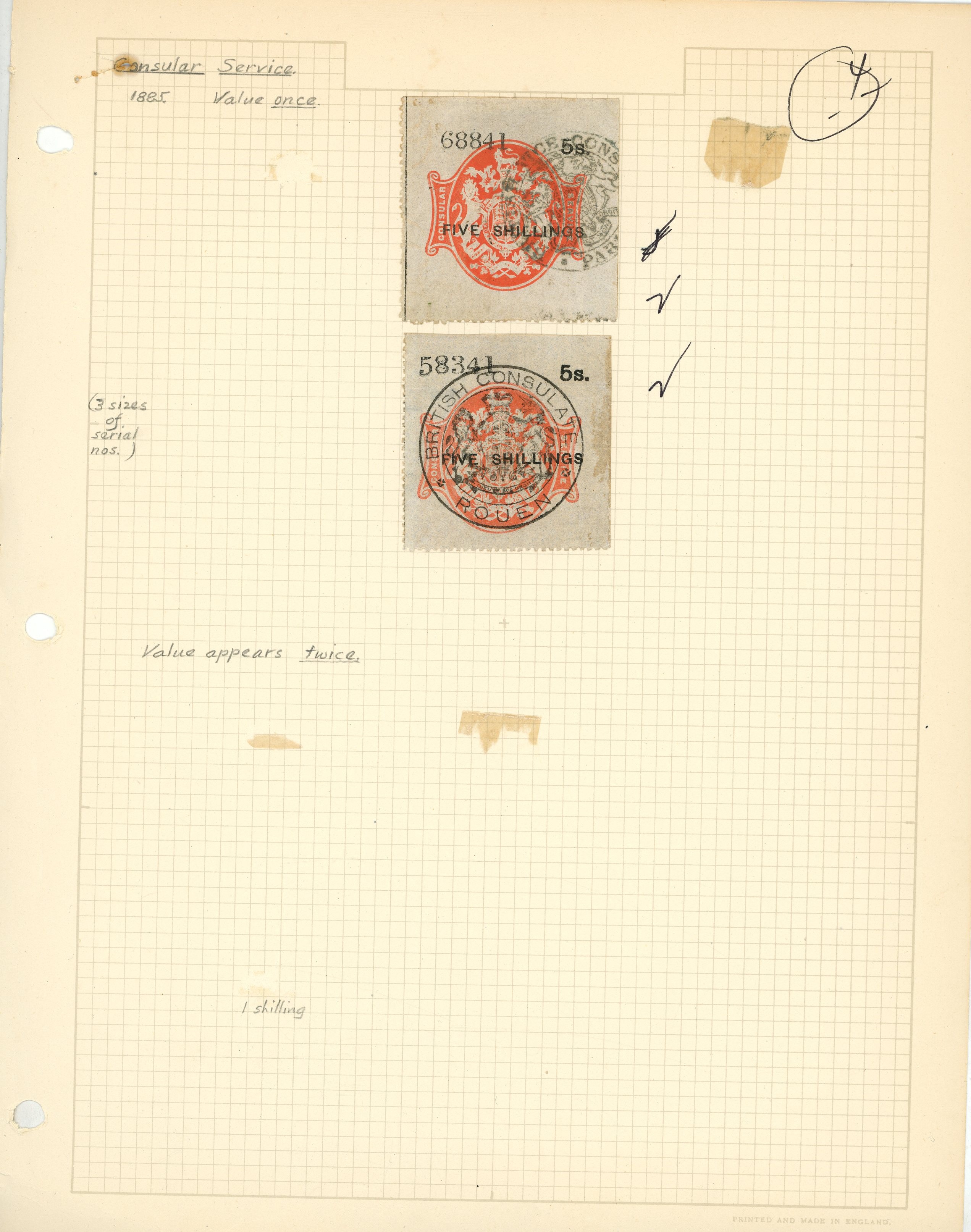 GB Consular Revenue Written up collection on pages