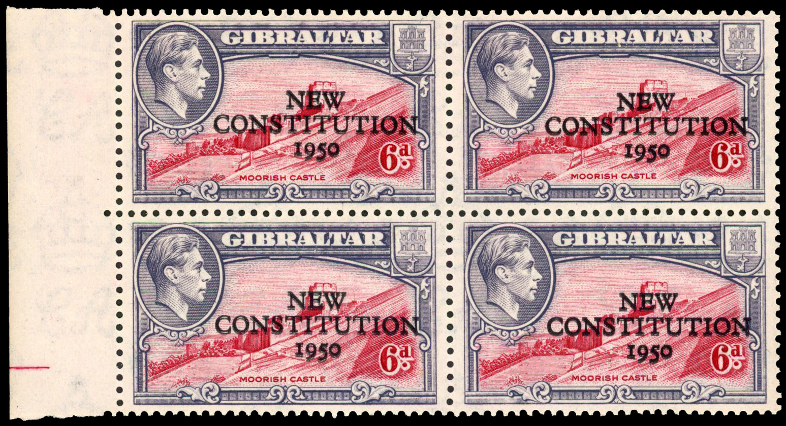 Gibraltar SG 142a block mint