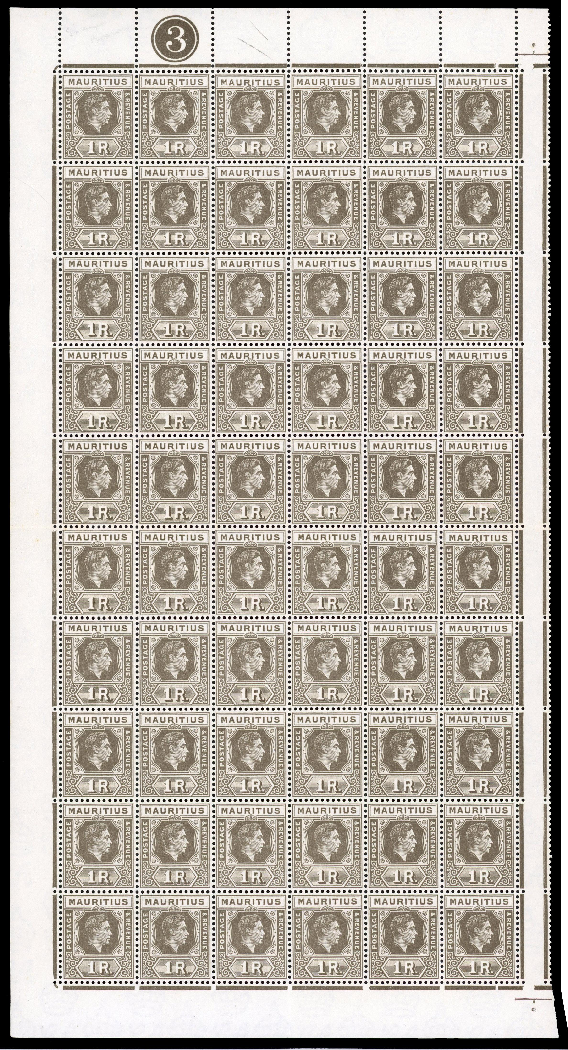 Mauritius SG 260c, ca sheet mint