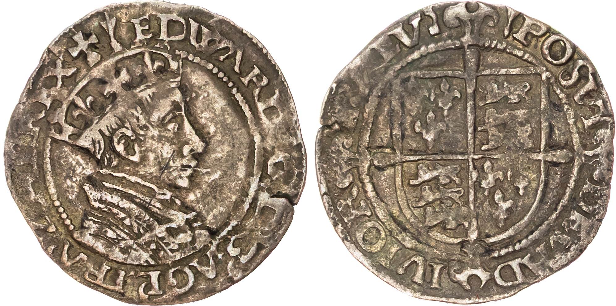 Edward VI (1547-1553) Groat, first period (1547-49), Tower mint, mintmark arrow both sides.