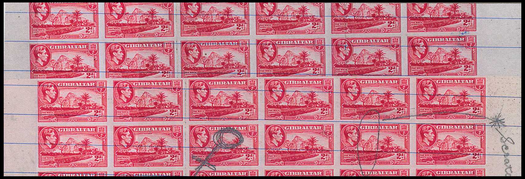 1938-51 2d carmine, IMPERFORATE 'working...