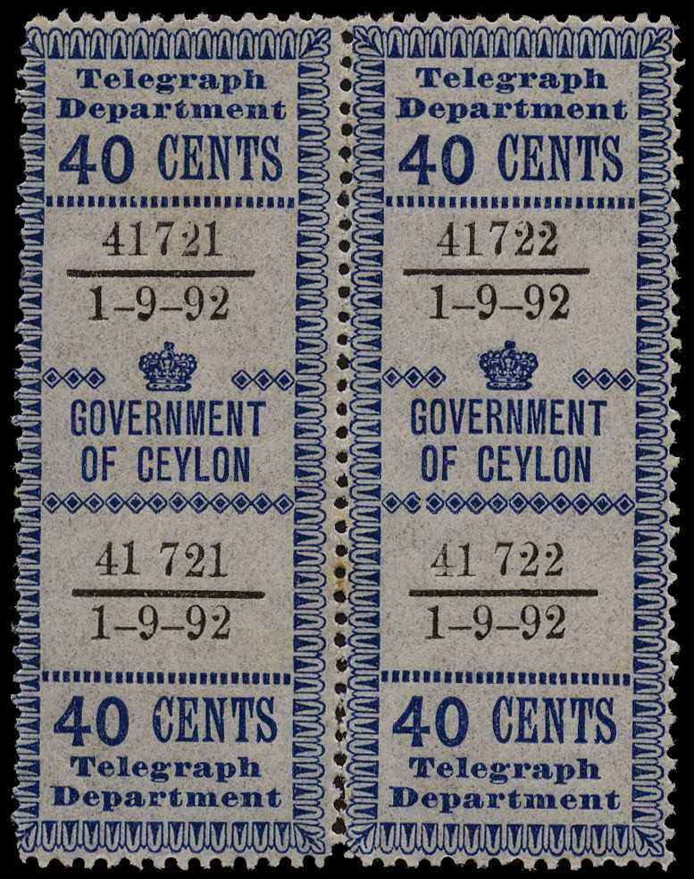 1892 40ct blue pair with large part o.g.,...