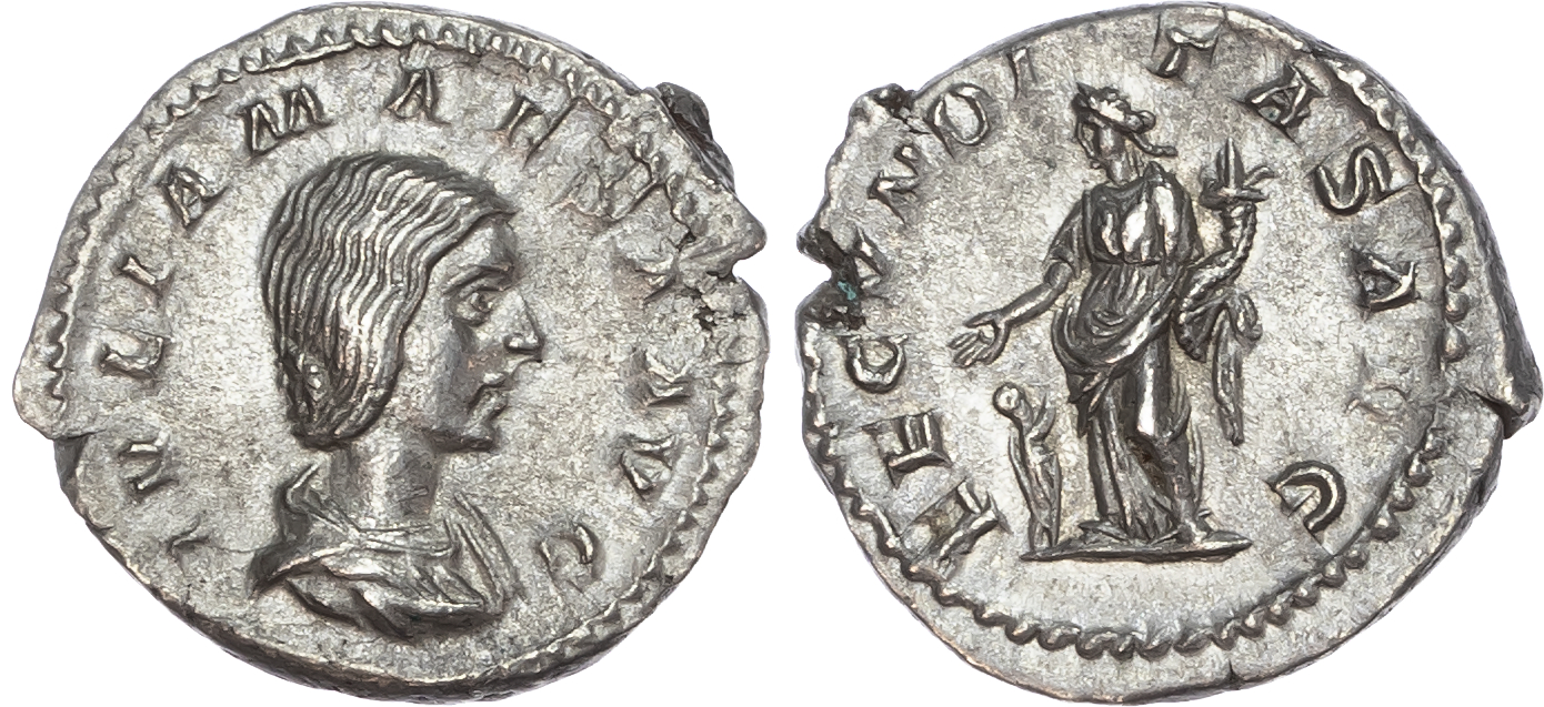 Julia Maesa, grandmother of Elagabalus (AD 218-222) AR Denarius, Rome, AD 218-220, 3.23g. 