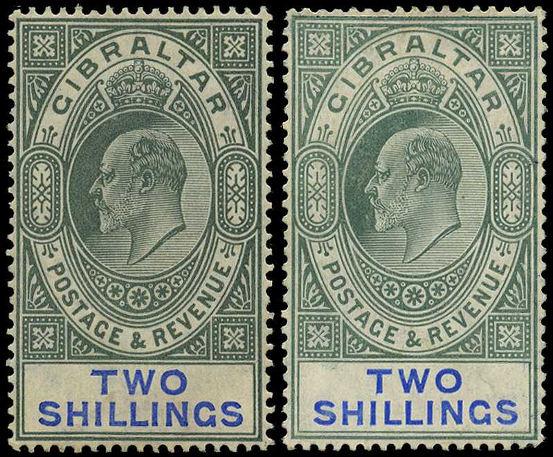 1905 2/- ordinary paper and 1907 2/-...