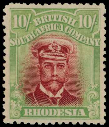 1918-22 10/- Head Die IIIB, perf 14. Large...