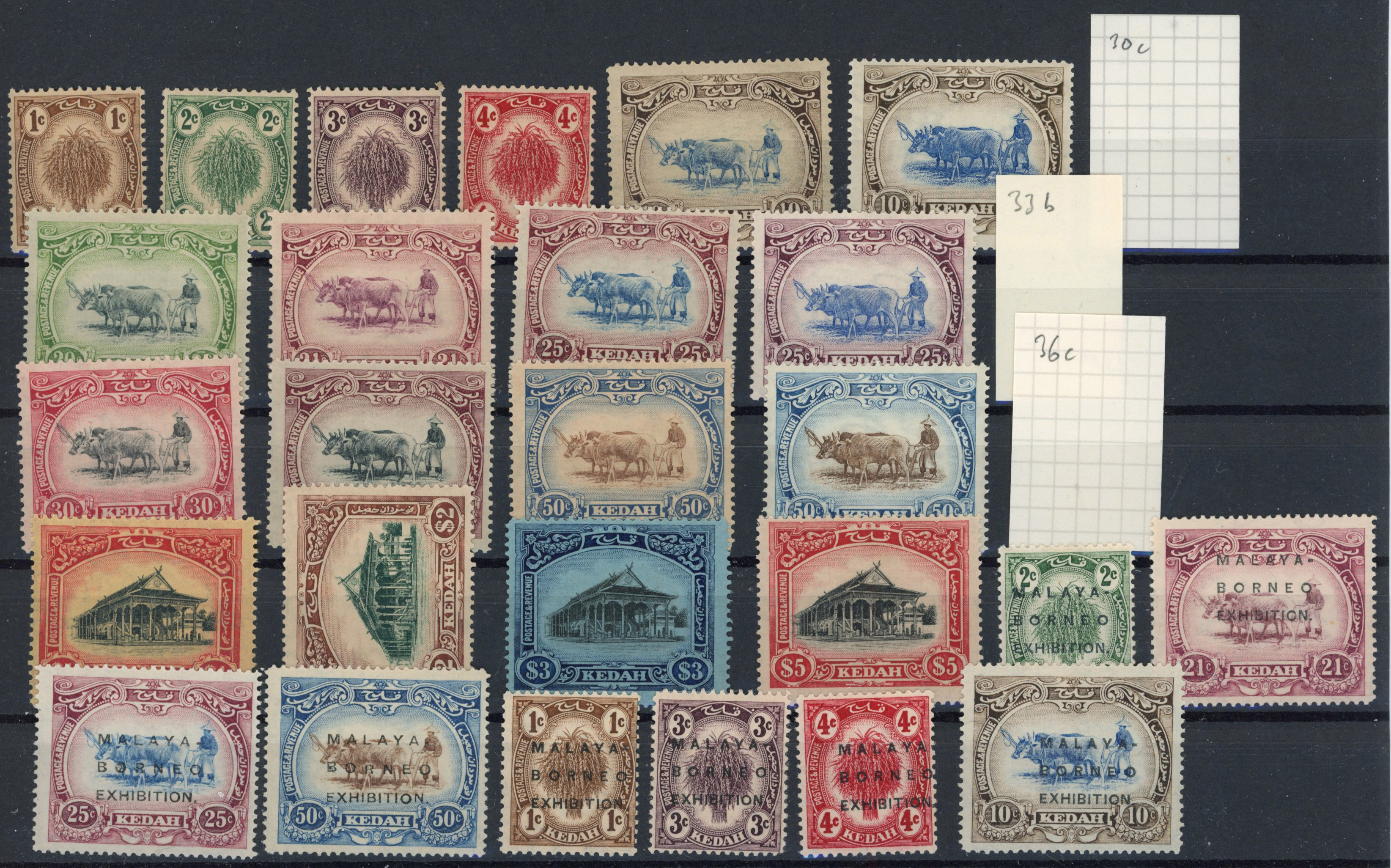 Malaya Kedah 1912-59 collection mint