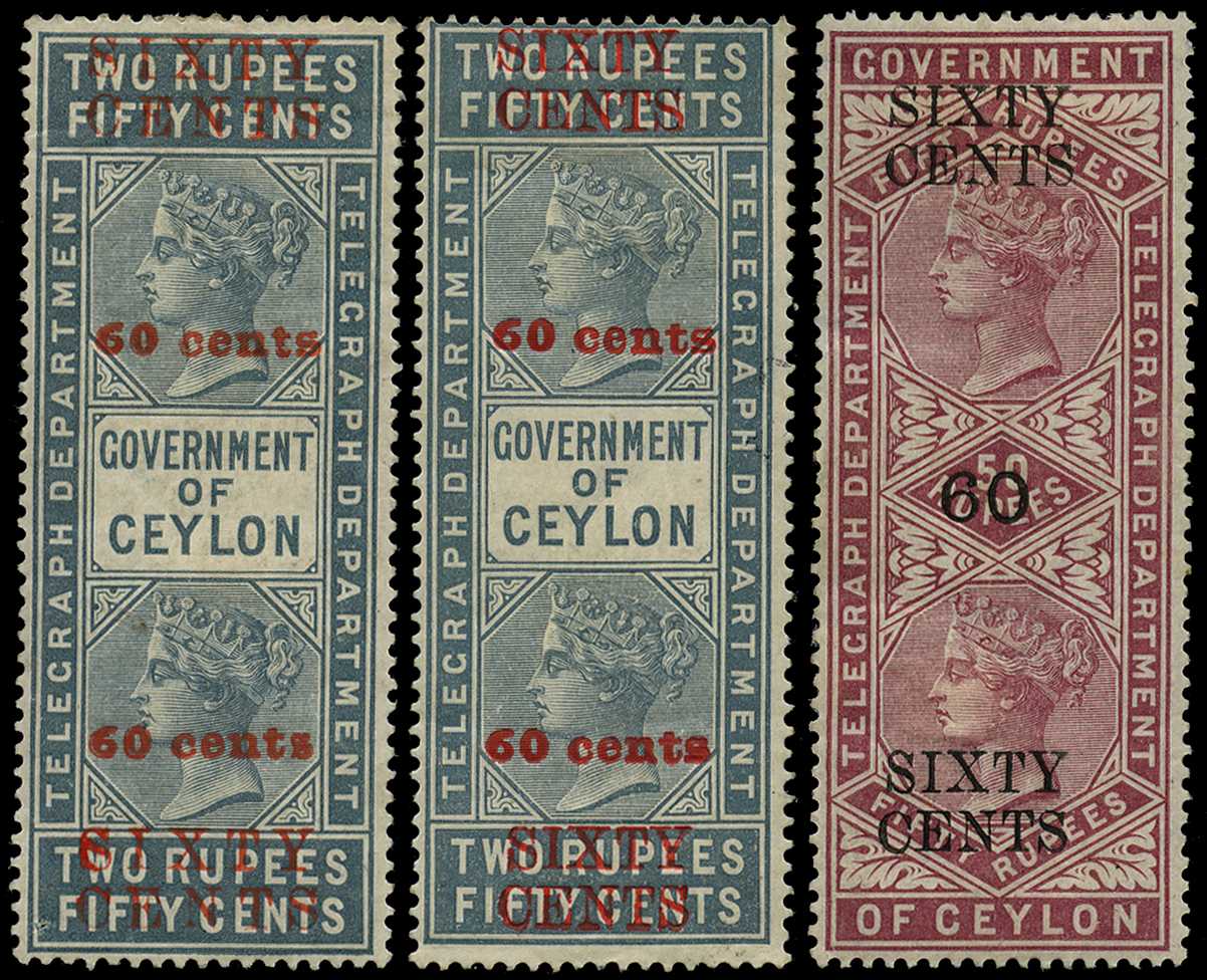 1883-4 60ct on 2r50 surcharge Types T76 and...